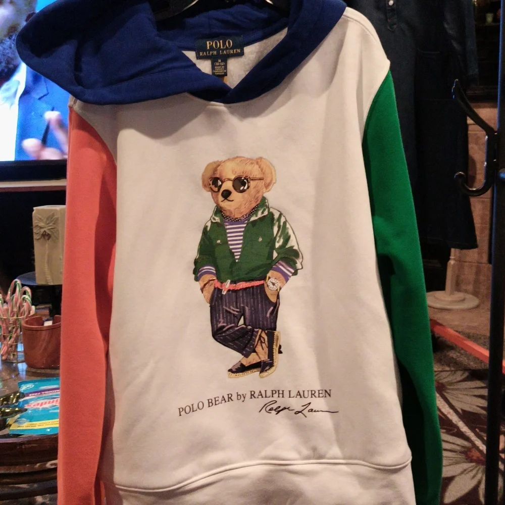 FINAL PRICE Polo Ralph Lauren Multicolored Hooded POLO BEAR Sweatshirt M - Picture 3 of 6